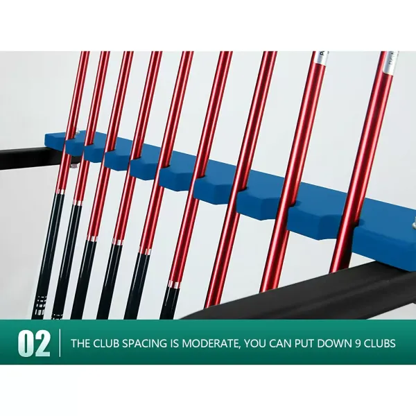 Étagère de rangement 9 trous pour clubs de golf - 27,56 x 10,83 x 19,69 Étagère de rangement 9 trous pour clubs de golf - 27,56 x 10,83 x 19,69